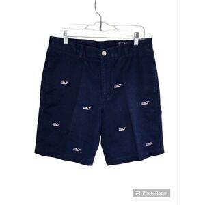 Vineyard Vines American Flag Whale Embroidered Breaker Shorts Size 33 Navy